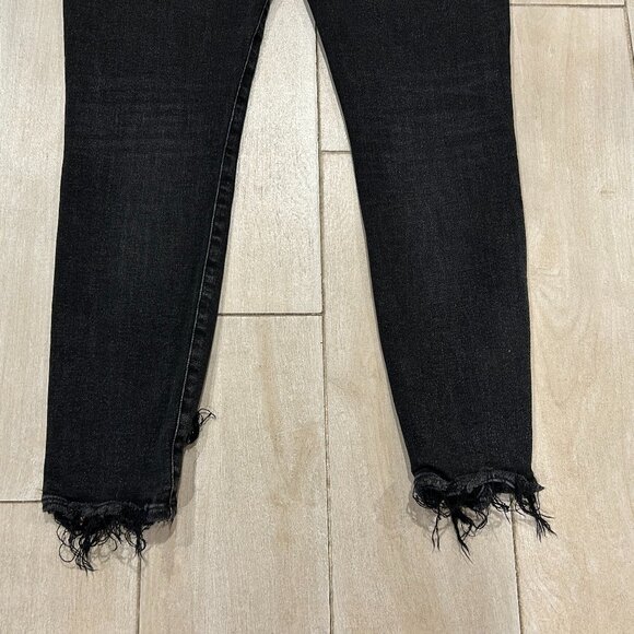 Womens AGOLDE Sophie A018 C-844 Black Distressed Crop Skinny Jeans Chewed Hem 27 - Picture 10 of 13